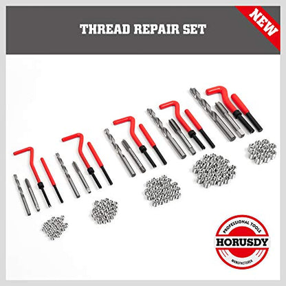 Metric Helicoil Thread Repair Kit: 131-Piece Heli Coil HSS Drills Inserts Taps & Tools M5 M6 M8 M10 M12 Automotive Engine Spark Plug Cylinder Insertion Rethreading Tools Universal Rethread Restorer - size: 131-Pc. Metric