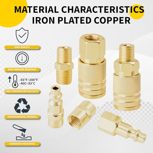 Air Coupler & Plug Kit,67Pcs 1/4" NPT Air Tool Fittings Set,Quick Connect Air Hose Fittings Air Compressor Accessories