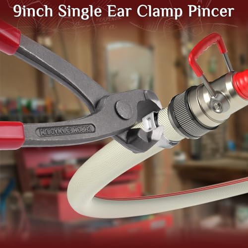 9" Ear Clamp Plier Carbon Steel Hose Pinch Clamp Tool for Fit/Remove