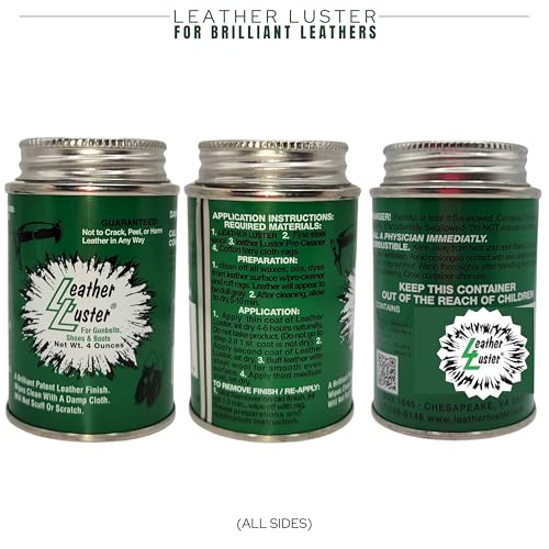 Leather Luster Patent Leather Polish, Cleaner and Conditioner | Made in the USA - style: Leather Polish-black - 4oz