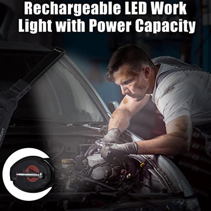 Tuanse LED Rechargeable Work Light with Magnetic Base Hanging Hook, 360° Rotate Magnetic Flashlights for Mechanics Car Repair Home Garage Camping, Tool Gifts for Men Dad Father(6 Pcs,Large and Small) - size: Large and Small