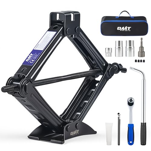 Orion Motor Tech 2 Ton Scissor Jack, 14 pc. Dual-Action Car Scissor Jack Kit for Sedan SUV MPV with Drill Socket Ratchet Wrench, 4409 lb. Portable Car Jack and Stand Kit for Spare Tire Changing