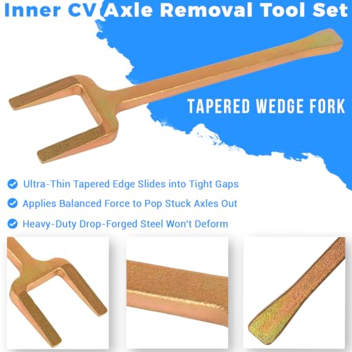 Sunluway 12020 2-Piece CV Axle Removal Tool Set, Inner Axle Popper Kit, Heavy Duty CV Axle Puller for FWD Vehicles, Half Shaft Remover