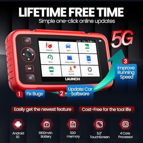 LAUNCH CRP129I V2.0 OBD2 Scanner, New Upgrade of CRP123 Diagnostic Tool for Car, ABS/SRS/AT/Engine Code Reader, 12 Reset Functions, FCA AutoAuth & Auto VIN, CANFD & DoIP, Lifetime Free Updates