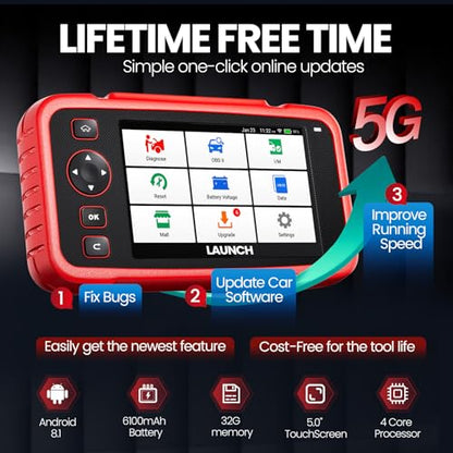 LAUNCH CRP129I V2.0 OBD2 Scanner, New Upgrade of CRP123 Diagnostic Tool for Car, ABS/SRS/AT/Engine Code Reader, 12 Reset Functions, FCA AutoAuth & Auto VIN, CANFD & DoIP, Lifetime Free Updates