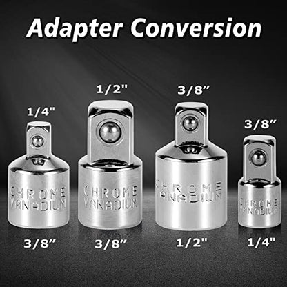 AOBEN 64Pcs Master Torx Bit Socket and External Torx Socket Set, 1/4, 3/8, 1/2-inch(E4-E24, T6-T70,TT6-TT70,TP8-TP60), S2 and Cr-V Steel, Includes Socket Adapters - size: Large