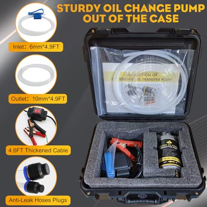 Electric Oil Change Pump 12V 100W | Oil Extractor Pump, 1-4L/Min, Portable, Oil Transfer Pump - color: Engine Oil Pumps-01-NEW