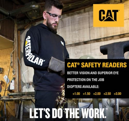 CAT TRACK Safety Glasses with Bifocal Readers, Clear or Smoke Lens, Anti-Fog, +1.0, +1.5, +2.0, +2.5, +3.0 Diopters - color: Clear, size: +3.0 Diopter