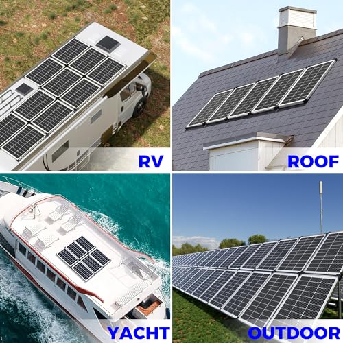 Voltset 200W 12V Solar Panel 9BB Cell Monocrystalline (2-Pack 100W) | IP67 Waterproof, Durable Aluminum Alloy Frame, for RV Boat Marine Trailer Camper Rooftop Farm Off-Grid - size: 200W 2-Pack