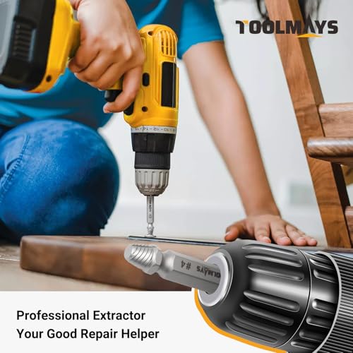 Screw Extractor Set with Drill Bits - 5 PCS HSS 4341 Stripped Screw Remover, Damaged Bolt Extractor Kit for Broken Rusted Screws (2-12mm), Professional Repair Gift for Men with Velvet Case