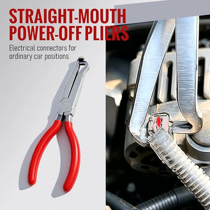 5Pcs Automotive Electrical Disconnect Pliers Set, 37960/37980/13120/ Collar Hose Clamp Pliers & Terminal Pin Removal Tool Kit with Storage Bag, High Carbon Steel, Non-Slip Handle, for Car Truck SUV