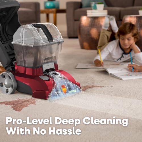 Hoover PowerScrub Deluxe Carpet Cleaner Machine, Deep Cleaning Carpet Shampooer Machine, SpinScrub Brushes, HeatForce Drying, Pet & Upholstery Tools, Pair with Hoover Carpet Cleaner Solution - style: PowerScrub Deluxe