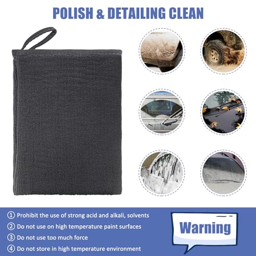 Windspeed 2Pack Clay Mitt, Microfiber Clay Bar Towel for Car Detailing, Medium Grade Bar Glove Auto Detailing (Grey) - color: Grey