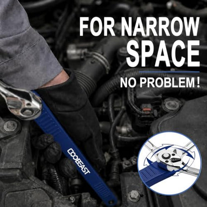3/8 inch Pro Offset Extension Wrench Impact Wrench Extender Tool Socket Set | Versatile 1/4", 3/8", and 1/2" Square Drive Adapters, Universal Extensions Wrench for Small Tight Spaces Fasteners - color: Blue, size: 16.34inch