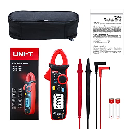 UNI-T UT210e Digital Clamp Meter AC DC Amp Meter Clamp Multimeter True RMS 2000 Counts Voltmeter Continuity Tester Capacitor HVAC Tool Multi Tester - size: UT210e clamp meter (ac/dc)