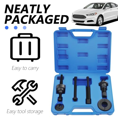 Power Steering Pump Pulley Removal Tool Set,Heavy Duty Carbon Steel Power Steering Pulley Puller/Installer for Quick Disassembly,Portable Pulley Puller Tool for Most Vehicles