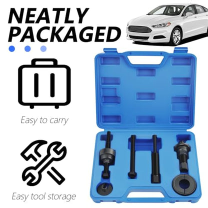 Power Steering Pump Pulley Removal Tool Set,Heavy Duty Carbon Steel Power Steering Pulley Puller/Installer for Quick Disassembly,Portable Pulley Puller Tool for Most Vehicles