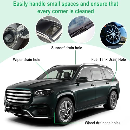 ecocstm Auto Sunroof Drain Cleaning Tool, 120 Inch Flexible Drain Brush, Sunroof Drain Cleaner with Pipe Cleaning Brush, Injector Hose and Crevice Brush, Cleaning Tool for Drains, Sewers, Windshields - size: 120 Inch sets