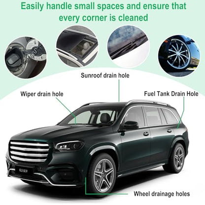 ecocstm Auto Sunroof Drain Cleaning Tool, 120 Inch Flexible Drain Brush, Sunroof Drain Cleaner with Pipe Cleaning Brush, Injector Hose and Crevice Brush, Cleaning Tool for Drains, Sewers, Windshields - size: 120 Inch sets
