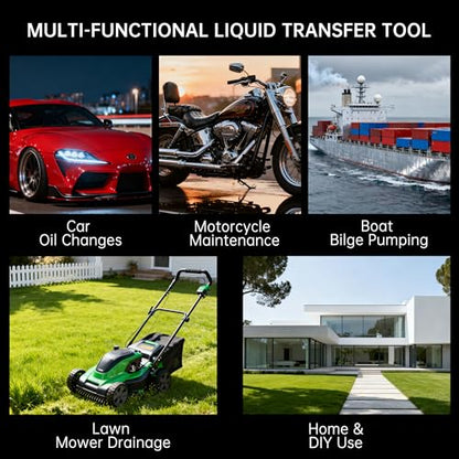 6L Manual Vacuum Oil Extractor Pump, Fluid Extractor Pump with 1 Hose and 3 Long Hard Tubes for Automotive, Marine, and Multi-Purpose Fluid Changes