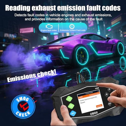 OBD2 Scanner Diagnostic Code Reader,Automotive OBD II Engine Light,Battery Tester,Mode 6, Mode 8 & I/M Readiness,OBDII Scan Tool for All OBDII Cars 1996+(OBDIIBlack)