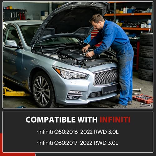 Upgraded 264-864 Aluminum Engine Oil Pan with Magnetic Drain Plug & Gasket Compatible with INFINITI Q50 2016 2017 2018 2019 2020 2021 2022 Q60 2017-21 2022 3.0L V6 Replaces 11110-5CA2A