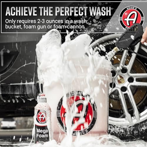 Adam’s Mega Foam Car Wash Soap (Gallon) – pH Neutral, Ultra Concentrated for Foam Cannon, Foaming Spray Gun, or Bucket – Safe for Wax, Sealants & Ceramic Coating – High Suds Car Cleaner (Pack of 2) - size: 128 fl. oz (Gallon) (Pack of 2)