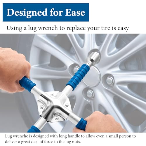 ETERNA Professional 14" Four Way Lug Wrench, Car Wheel Lug Nut Cross Wrench, Universal Heavy Duty Socket Spanner,Carbon Steel Car Tire Repair Tool - color: 14" Four Way Lug Wrench-new