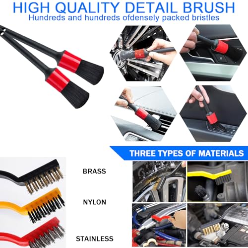 Car Wash Kit with High Power Handheld Vacuum Car Wash Detailing Mop kit | Car Cleaning Kit Detailing Brush Safety Hammer Car Wash Brush Microfiber Gloves Washing Sponge fo Car Washing Kit - size: XXL-11