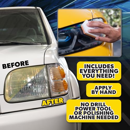 Chemical Guys Headlight Restoration and Ceramic Protection Kit | For yellowed and oxidized headlights, complete DIY system, DIY system to restore clarity and add ceramic protection - style: Headlight Restorer Kit