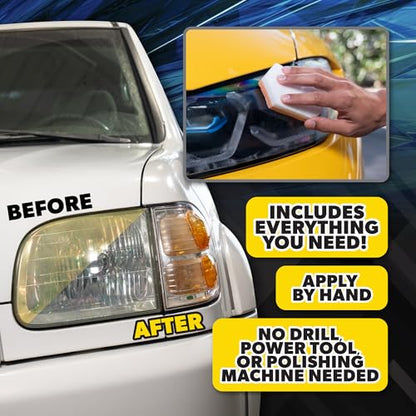 Chemical Guys Headlight Restoration and Ceramic Protection Kit | For yellowed and oxidized headlights, complete DIY system, DIY system to restore clarity and add ceramic protection - style: Headlight Restorer Kit