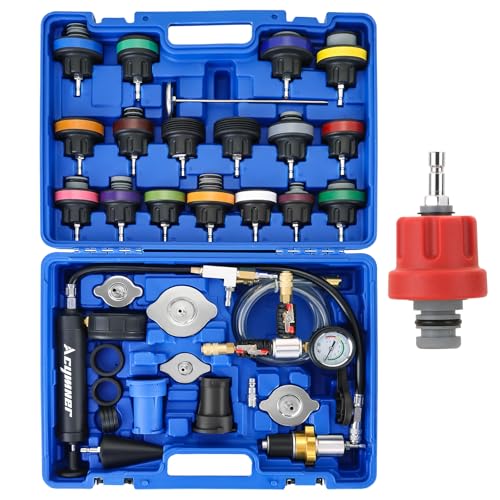36PCS Cooling System Pressure Test & Vacuum Coolant Fill Kit | Universal Coolant Pressure Tester Kit, Radiator Leak Detection & Airlift Tool Set for Automotive Maintenance