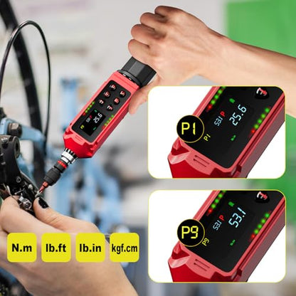 ANPUDS Digital Torque Screwdriver, 0.8-53.1 In-lb (0.09-6 Nm), ±1% Accuracy 1/4" Drive Inch-Pound Torque Screwdriver Set with Buzzer, Vibration & LED Alerts for Bike, Electronics & Precision Repair - size: 0.8-53.1 in-lbs/0.09-6 Nm
