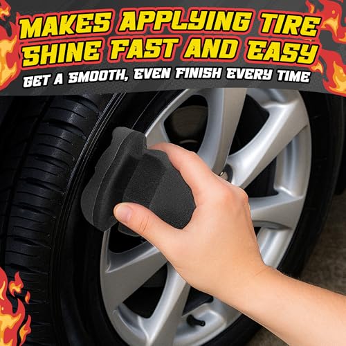 Salty Captain Tire Shine Applicator Pad – Ergonomic Hex-Grip Sponge for Easy, Mess-Free Application – Evenly Spreads Gel, Spray & Dressing – Durable for Professional Auto Detailing