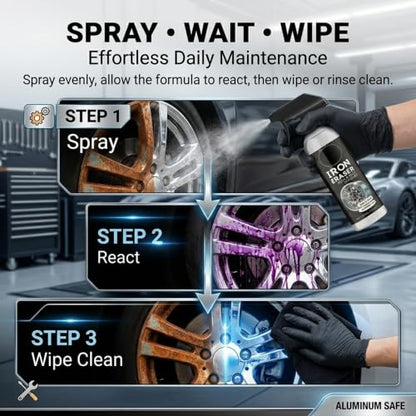2Pack Rust Remover - Rust Remover Spray, Heavy Duty Rust Remover for Metal, Iron Eraser Iron and Rust Remover for Car Wheels, Hub, Bike Chains, Garden Tools & Iron Surfaces, 120ML*2 | Multi Surface Rust Remover for Metal, Iron Eraser Iron and Rust Remover
