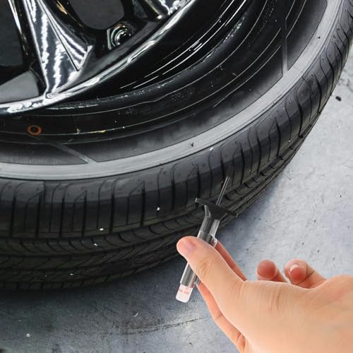 Kisangel Car Tire Tread Depth Gauge Tire Depth Measuring Tool 0-25mm Plastic Lightweight Design Types of Vehicles