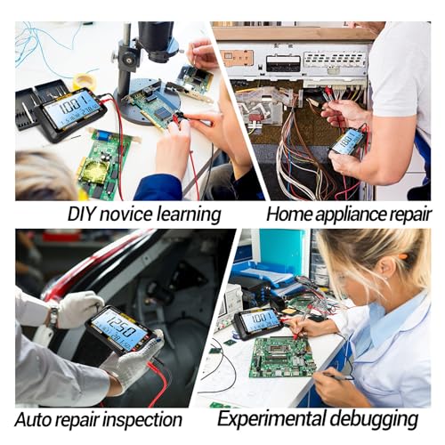 ANENG Digital Multimeter Tester,4000 Counts Voltage Tester,Auto-Ranging TRMS Volt Meter,Large LCD Ohm Meter Measures AC/DC Current,Voltage,Resistance, Diode,Continuity,Capacitance,Temperature - style: 613 Black Large Screen
