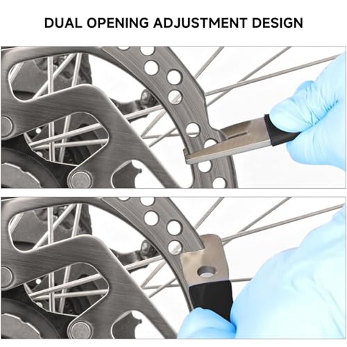 Bicycle Disc Rotor Truing Fork Tool Kit - Bicycle Brake Pad and Rotor Alignment - Steel Rotor Adjustment Tool for Mountain Road Bike Calibration,(Black)