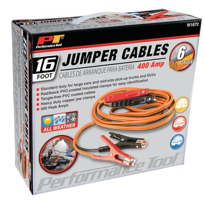 Performance Tool W1672 6-Gauge 400 AMP All Weather Jumper Cables 16' - style: 6GA x 16' (500 AMP)