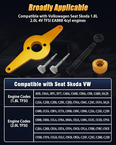 Vibration Damper Holding Tool Replaces T10531, Crankshaft Pulley Shock Absorber Removal Kit Compatible with Audi Skoda Seat VW 1.8 2.0 4V TFSi EA888 Engines