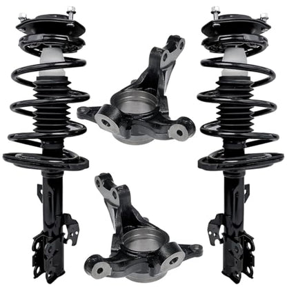 Detroit Axle - 2.4L Front Knuckles Struts Kit for 2004-2006 Toyota Camry Solara Lexus ES330, Steering Knuckles & Wheel Hub Bearings + Struts w/Coil Spring Replacement - size: 4QU48663/ Big strut kit