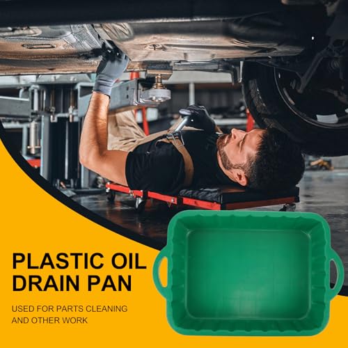 CALLARON 23.5" Oil Drain Pan for Car, Heavy Oil Change Collector Pan Leakproof, Plastic Large Transmission Drain Pan, Changing Oil Pans for Car Truck Engine, Transmission, Fluid Change(Green) - color: Green