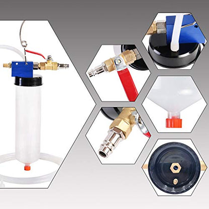 YSTOOL Brake and Clutch Fluid Pneumatic Vacuum Bleeder Bleeding Tool Kit to Change Brake Clutch Oil Power Steering Oil Engine Oil for Auto Car Truck Motorcycle Use