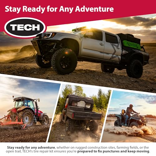 TECH Permacure Truck Tire Plug Kit – Ideal Tools and Flat Tire Fix for Trucks, Tractors, and Large Tires (40 Heavy-Duty Plugs for Emergency Tire Patch and Puncture Repair)