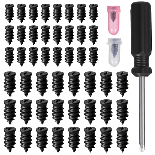 50 PCS Tire Repair Rubber Nails, Spiral Vacuum Tire Plug Kit, Fast Self-Service Puncture Repair Tools for Car, Truck, Motorcycle, Tractor Tire Puncture Repair
