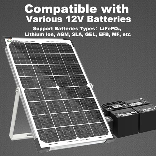 SOLPERK 30W Solar Battery Charger Solar Battery Maintainer + Upgrade 10A MPPT Charge Controller + Adjustable Mount Bracket for Car RV Boat Motorcycle，12V Waterproof Solar Panel Kit Trickle Charging - size: 30W MPPT Kit