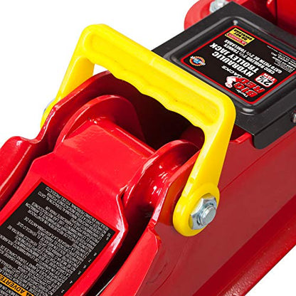 Big RED T825051 Torin Hydraulic Low Profile Trolley Service/Floor Jack with Single Piston Quick Lift Pump, 2.5 Ton (5,000 lb) Capacity, Red - size: 2.5 ton