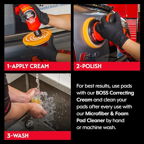 Griot's Garage Orange Foam Correcting Pads for Car Polishing and Detailing, Removes Light to Moderate Paint Defects, Durable, Machine-Washable, 10516, 5.5", Set of 2 - size: 5.5" Pads (Set of 2)