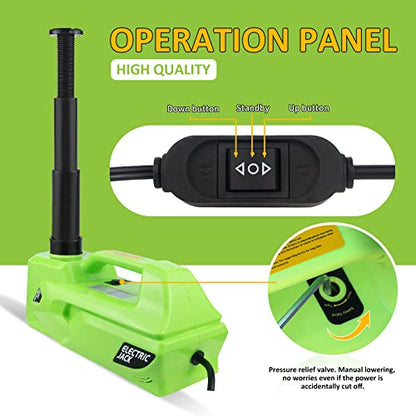 Electric Car Jack 5Ton 12V Hydraulic Car Jack Lift (Lifting Range: 6.1~17.7 inch) Built-in Safety Hammer, and LED Light for SUV MPV Sedan Truck Change Tires Garage Repair - color: Jack