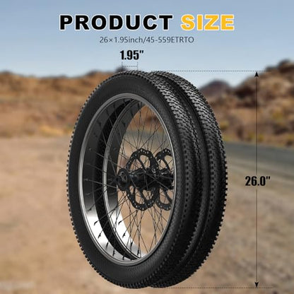 2-Pack Mountain Bike Tires Replacement 20/24/26-inch Bike Tire with Anti-Stab Weave, Folding Mountain Bicycle Tires and Tubes - color: 26x1.95